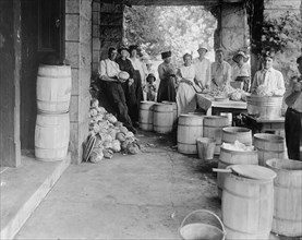 Food Administration: workers making sauerkraut. ca.  between 1910 and 1920