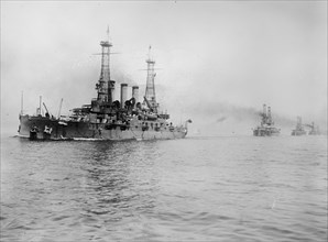 North Atlantic Squadron, ships in water underway ca.  between 1910 and 1925