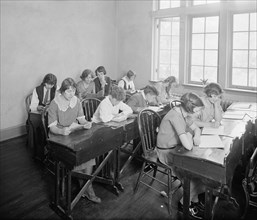 School students studying at the Maret French School, [Washington, D.C.]. ca.  between 1910 and 1920