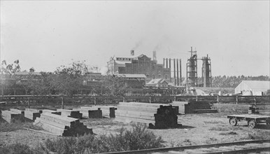 Oxnard, [California], factory, east side, showing lime kilns ca.  between 1910 and 1920