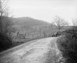 Ford Motor Company, Lincoln driving down a road in Shenandoah National Park, [Virginia] ca.  between 1910 and 1926
