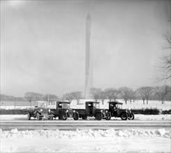 Graham Brothers Fussel trucks, [Washington Monument, Washington, D.C., in background] ca.  between 1910 and 1925