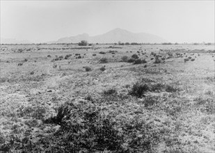 Salt River Project Arizona; desert before cultivation; Camel Back Mountain in background ca.  between 1910 and 1935