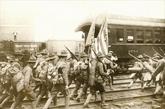 Militiamen off for training camp ca.  1917