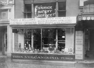 Shop display window of Thomas J. Williams, electrical contractor ca.  1910