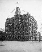 Southern Railway Building decroated with festive bunting ca.  between 1910 and 1935