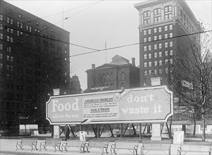 Food Administration sign in downtown Cleveland, Ohio ca.  between 1917 and 1919