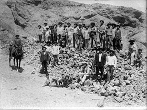 Men in Chile working in the mines (miners) ca.  [between 1908 and 1919]