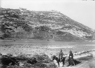 Palestine, Two men in front of Mt. Carmel ca. between 1909 and 1919