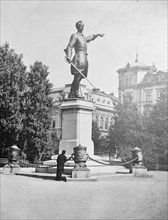 Sweden, statue of Charles XII at Stockholm in early 20th century