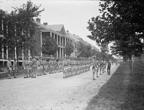 U.S. Army soldiers being inspected at Ft. Myer, VA ca. between 1909 and 1940