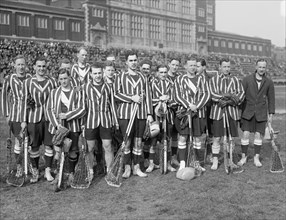 Early 20th century men's lacrosse team ca. between 1909 and 1923
