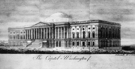 Old drawing of the East front of the U.S. Capitol ca. unknown date