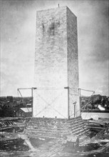 Washington Monument under construction in Washington, D.C. ca. unknown date
