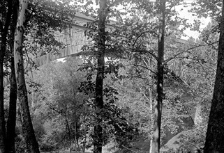 Cabin John's Aqueduct bridge (or Union Arch Bridge) in Cabin John, Maryland ca. between 1909 and 1919