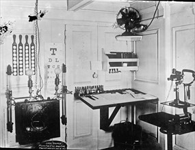 Eye and ear treatment room in the U.S.S. Solace ca. between 1909 and 1920