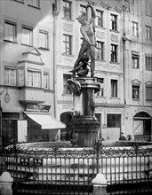 Augsburg, Germany. Statue of Mercury ca. between 1909 and 1920