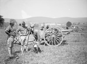 Soldiers during U.S. Army artillery practice ca. between 1909 and 1940