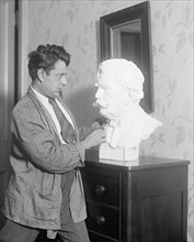 Edgardo Simone & Bust of Justice Holmes ca. between 1909 and 1932