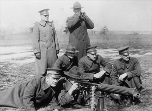 Soldiers at Machine Gun School ca. between 1909 and 1920