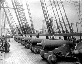 U.S.S. Constitution, Starboard battery center deck ca. between 1909 and 1920