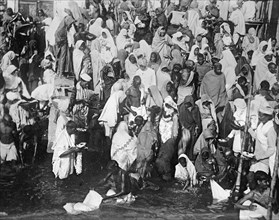 India, a group of Hindu Pilgrims on New Years day ca. between 1909 and 1919