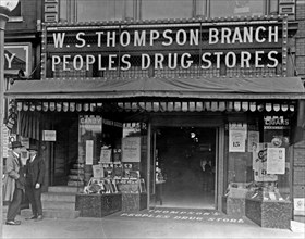 Display windows of People's Drug Store, W.S. Thompson Branch, 15th and New York Ave., Washington, D.C. ca. between 1909 and 1932