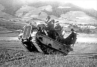 Tank used in French alpine country as a sightseeing car ca. between 1909 and 1920