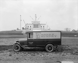 Ford Motor Co., Banner Laundry truck at George Washington. Memorial ca. between 1909 and 1940