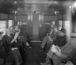 Southern Railway, interior of car, men talking ca.  between 1918 and 1928