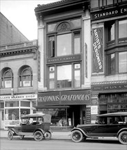 Harry C. Grove store front / Grafonola's store front - cameras, photo supplies and phonographs ca.  between 1918 and 1928