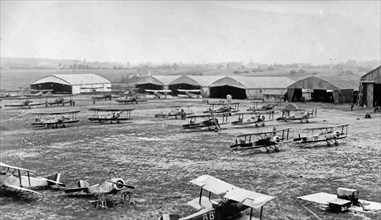 American aviation field in France ca.  between 1918 and 1928