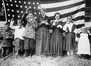 Deaf & dumb children of St. Rica's School, Cincinnati, singing Star Spangled Banner ca.  between 1918 and 1928