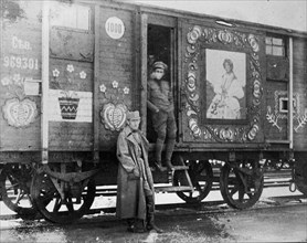 How Czecho-Slovak soldiers decorated the box cars in which they traveled & lived ca.  between 1918 and 1921
