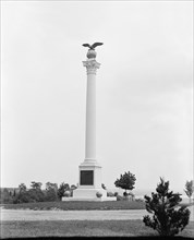Looking east at the front of the Spanish-American War Memorial in Arlington National Cemetery in Arlington County, Virginia, in the United States between 1918 and 1920