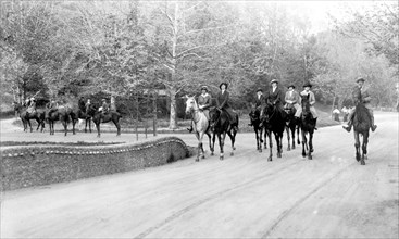 Horseback riders on road in Rock Creek Park, Washington, D.C. ca. 1909