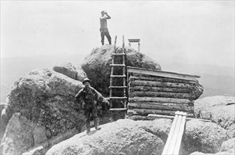 Pike National Forest, El Paso County, Colorado. Devils Head fire lookout station ca. 1909