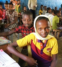 Ethiopian students in the SNNP region at a school where they are learning to read in their mother tongue ca. 7 November 2017