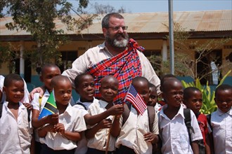 The Mission Director of USAID Tanzania Andy Karas visits the Dumila Primary School and its students in Kilosa District, Morogoro region ca. 18 October 2017