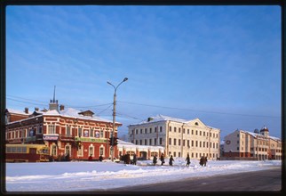 Beliavskii house (circa 1900), and Building of Spiritual Consistory, (early 19th century), Arkhangelsk, Russia 2000.