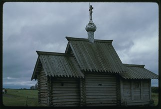 Church of the Resurrection of Lazarus, from Murom monastery (Karelia, late 14th century?), northeast view, Kizhi Island, Russia; 1988