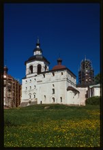 St. Cyril (Kirill)-Belozersk Monastery, Church of Archangel Gabriel (1531-34), with belltower (1761), southeast view, Kirillov, Russia 1998.