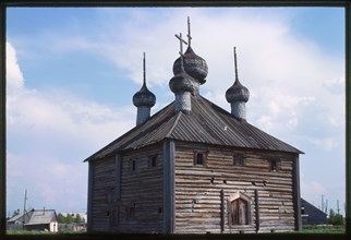 Log Church of the Transfiguration (1679, 1717), northwest view, Izhma village, Russia 1999.