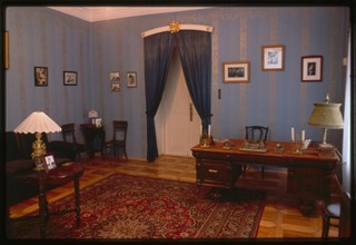 Kuklin House (1790s; after 1817), Governor's Mansion, study of Nicholas II, who lived here with his family from August 1917 until mid April, 1918, Tobol'sk, Russia 1999.