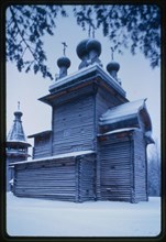 Church of the Ascension, from Kushereka village (Onega Region) (1669), southeast view, reassembled at Malye Korely Architectural Preserve, Russia 1998.