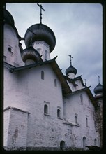 Monastery, Cathedral of the Transfiguration of the Savior (1558-1566), east facade, Solovetskii Island, Russia; 1998