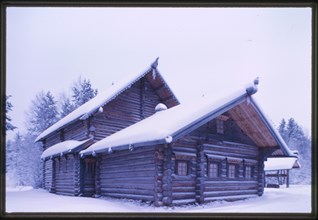 Log house from Kondratevskaia village (Verkhnetoima Region) (19th century), reassembled at Malye Korely Architectural Preserve, Russia 1998.
