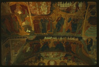 Church of John the Baptist at Tolchkovo (1671-87), interior, west gallery frescoes of Christ in the Garden of Gethsemane (1694-95), Yaroslavl', Russia; 1992