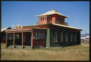Ivolginsk Buddhist Datsan, wooden temple (1940s), Ivolga, Russia; 2000