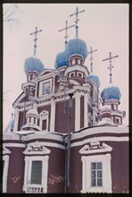 Church of the Kazan Icon of the Virgin (1694), east facade, Ustiuzhna, Russia; 1998